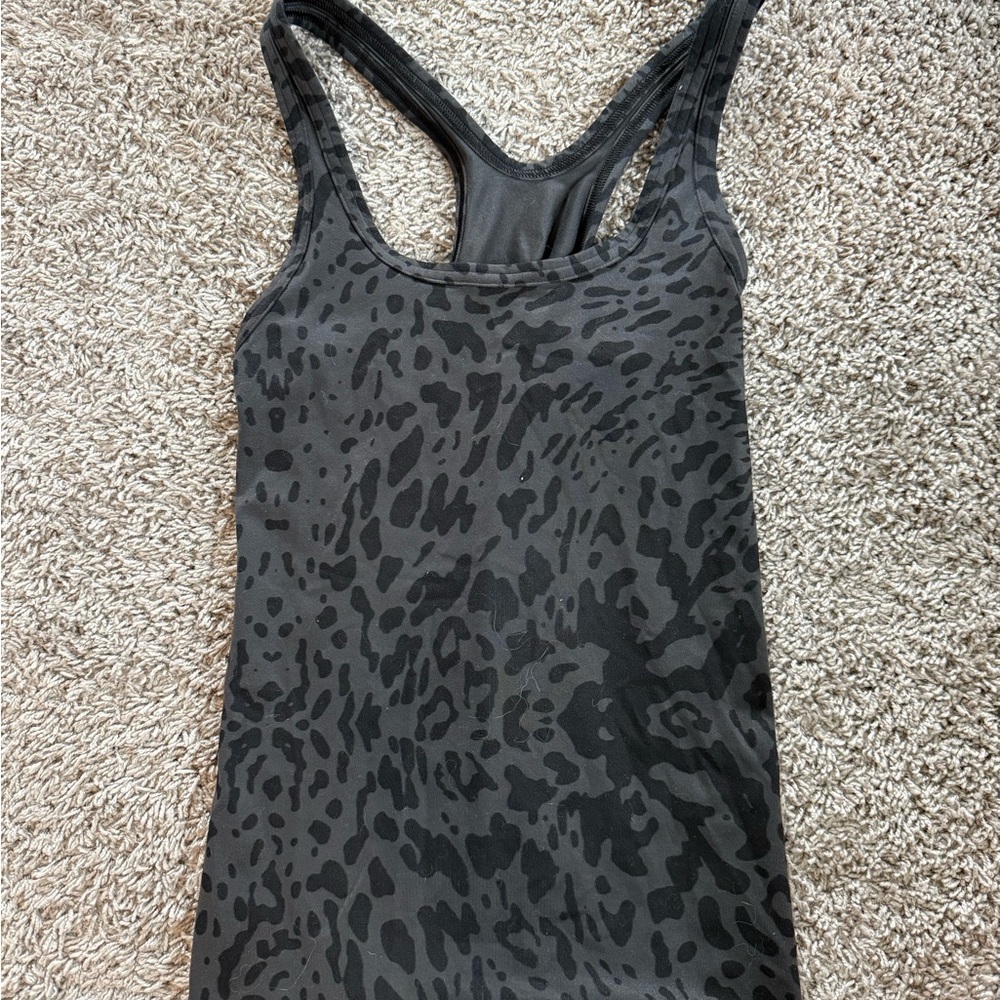 Lululemon Black Leopard Print Tank Top